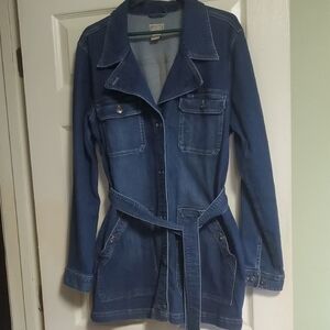 Duluth Trading Co Women's Long Denim Jacket XL EXC!!